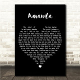 Stuart Gillies Amanda Black Heart Song Lyric Wall Art Canvas Framed Print