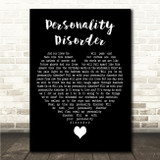 Suede Personality Disorder Black Heart Song Lyric Wall Art Canvas Framed Print