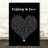 Surface Falling In Love Black Heart Song Lyric Wall Art Canvas Framed Print