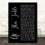 Selah At This Table Black Script Song Lyric Wall Art Canvas Framed Print