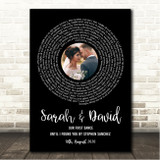 Stephen Sanchez Until I Found You Black Vinyl Record Wedding First Dance Photo Song Lyric Wall Art Canvas Framed Print