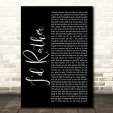 Luther Vandross I'd Rather Black Script Song Lyric Print