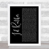 Luther Vandross I'd Rather Black Script Song Lyric Print