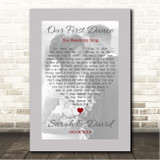 Solomon King She Wears My Ring Grey Border Wedding Photo First Dance Song Lyric Wall Art Canvas Framed Print