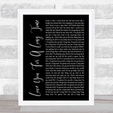Maggie Rogers Love You For A Long Time Black Script Song Lyric Print