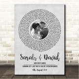 Stereophonics I Wanna Get Lost With You Grey Vinyl Record Wedding First Dance Photo Song Lyric Wall Art Canvas Framed Print