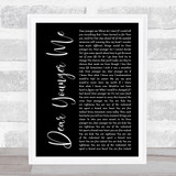 MercyMe Dear Younger Me Black Script Song Lyric Print