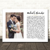 Shania Twain From This Moment On White Landscape Script Rectangle Wedding Photo Song Lyric Wall Art Canvas Framed Print