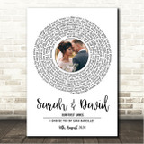 Sara Bareilles I Choose You White Vinyl Record Wedding First Dance Photo Song Lyric Wall Art Canvas Framed Print