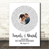 Stephen Sanchez Until I Found You White Vinyl Record Wedding First Dance Photo Song Lyric Wall Art Canvas Framed Print