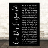 Michael Jackson One Day In Your Life Black Script Song Lyric Print