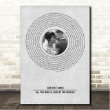 The Beatles All You Need Is Love Grey Vinyl Record Wedding First Dance Photo Song Lyric Wall Art Canvas Framed Print