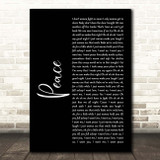 O.A.R. Peace Black Script Song Lyric Print