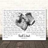 The Beatles In My Life Landscape White Heart Any Text Wedding Photo Song Lyric Wall Art Canvas Framed Print