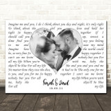The Turtles Happy Together Landscape White Heart Any Text Wedding Photo Song Lyric Wall Art Canvas Framed Print