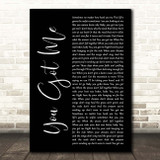 Olivia Lane You Got Me Black Script Song Lyric Print