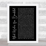 One Direction What Makes You Beautiful Black Script Song Lyric Print