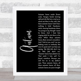 Paolo Nutini Autum Black Script Song Lyric Print