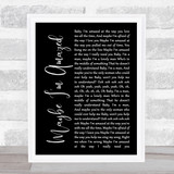 Paul McCartney Maybe I'm Amazed Black Script Song Lyric Print
