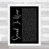 Paul Stanley Second To None Black Script Song Lyric Print
