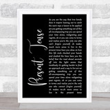 Pearl Jam Present Tense Black Script Song Lyric Print