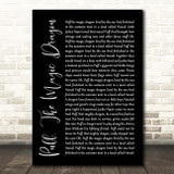 Peter, Paul And Mary Puff, The Magic Dragon Black Script Song Lyric Print