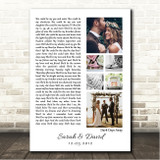 Will Varley Dark Days Away 3 or 6 Square Wedding Photos White Side Script Song Lyric Wall Art Canvas Framed Print