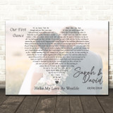 Westlife Hello My Love Full Page Landscape Photo First Dance Wedding Song Lyric Wall Art Canvas Framed Print