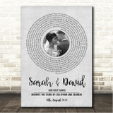 Zac Efron, Zendaya - GREATEST SHOWMAN Rewrite the Stars Grey Vinyl Record Wedding First Dance Photo Song Lyric Wall Art Canvas Framed Print