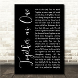 Stryper Together as One Black Script Song Lyric Wall Art Canvas Framed Print