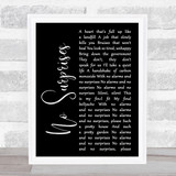 Radiohead No Surprises Black Script Song Lyric Print