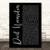 Red Hot Chili Peppers Dark Necessities Black Script Song Lyric Print