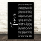 Bart Crow Band Forever Black Script Song Lyric Print