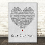 Sister Act Raise Your Voice Grey Heart Song Lyric Wall Art Canvas Framed Print