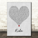 SoMo Ride Grey Heart Song Lyric Wall Art Canvas Framed Print