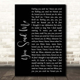 Sam Cooke You Send Me Black Script Song Lyric Print