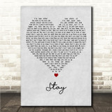 Sugarland Stay Grey Heart Song Lyric Wall Art Canvas Framed Print