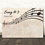 Stone Sour Song #3 Landscape Wavy Music Notes Song Lyric Wall Art Canvas Framed Print