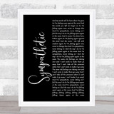 Seether Sympathetic Black Script Song Lyric Print