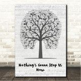 Starship Nothing's Gonna Stop Us Now Music Script Tree Song Lyric Wall Art Canvas Framed Print