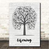 Snow Patrol Lifening Music Script Tree Song Lyric Wall Art Canvas Framed Print