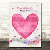 Shania Twain You're Still The One Pink Heart Colourful Music Notes Song Lyric Wall Art Canvas Framed Print