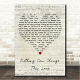Sam Cooke Nothing Can Change This Love Script Heart Song Lyric Wall Art Canvas Framed Print