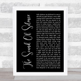 Simon & Garfunkel The Sound Of Silence Black Script Song Lyric Print