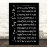 Simple Minds Don't You (Forget About Me) Black Script Song Lyric Print