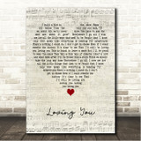 Seafret Loving You Script Heart Song Lyric Wall Art Canvas Framed Print