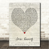 Soft Cell Sex Dwarf Script Heart Song Lyric Wall Art Canvas Framed Print