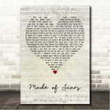 Stone Sour Made of Scars Script Heart Song Lyric Wall Art Canvas Framed Print