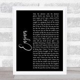 Snow Patrol Engines Black Script Song Lyric Print