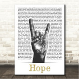 Shaggy Hope Sketch Rock Fist Song Lyric Wall Art Canvas Framed Print